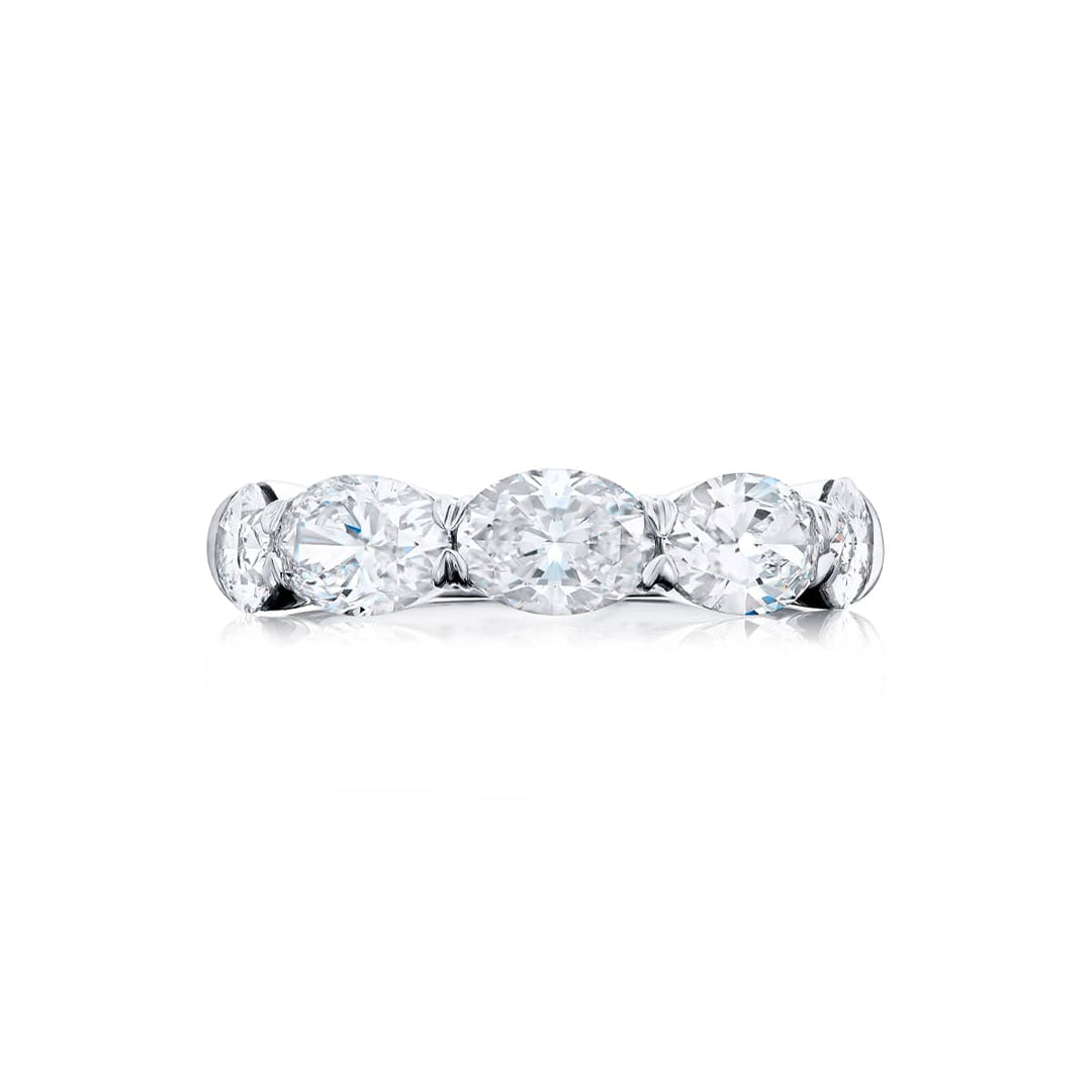 Platinum Oval Diamond Band