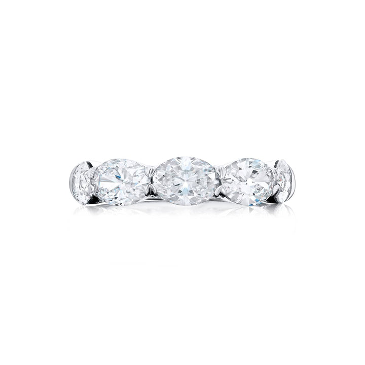 Platinum Oval Diamond Band