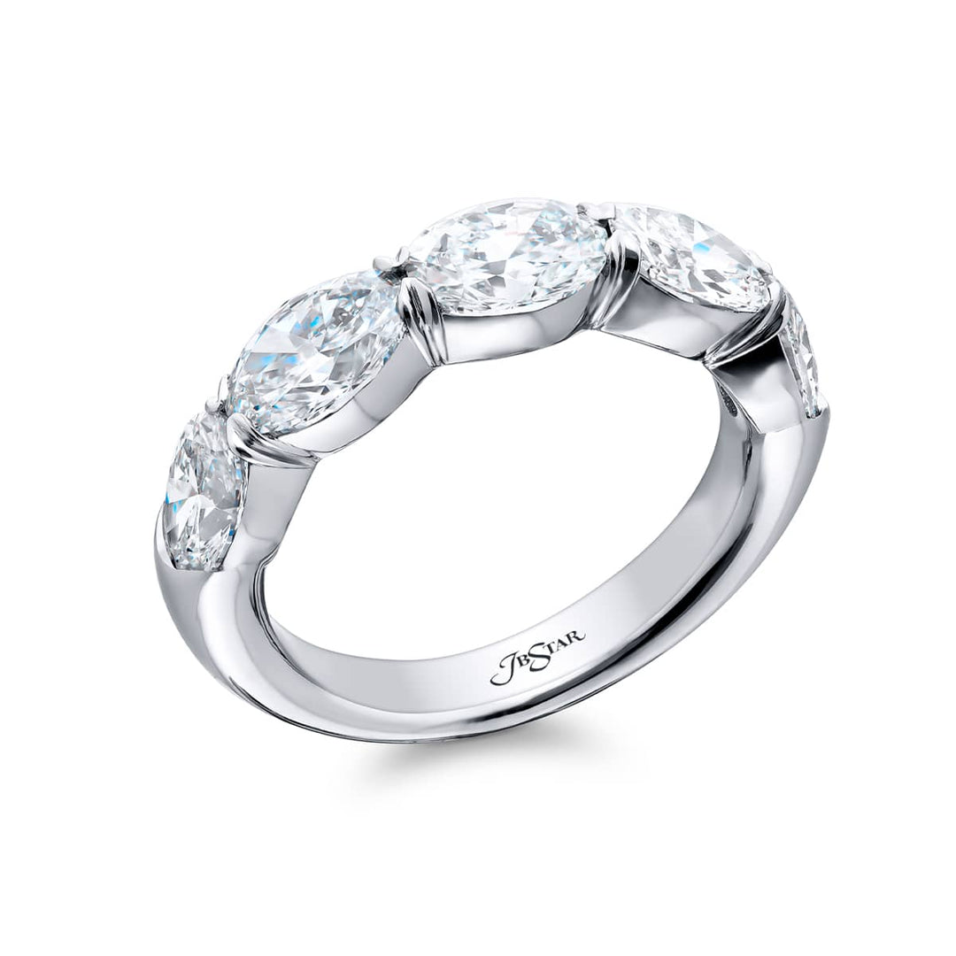 Platinum Oval Diamond Band