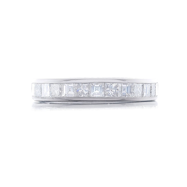 Platinum Princess-Cut Diamond Single-Row Channel Set Band