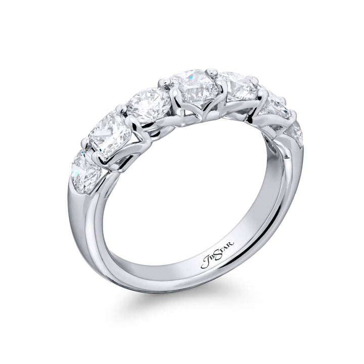 Elegance Elevated: Our classic 2.20 ctw. Diamond Band. These beautiful cushion-cut diamonds accompany round diamonds and are handcrafted in pure platinum.