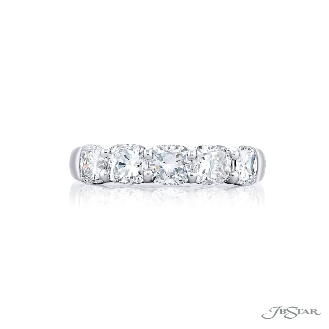 Platinum Cushion-Cut Diamond GIA Certified Band