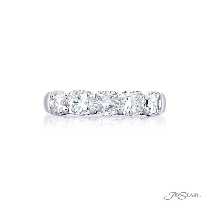 Platinum Cushion-Cut Diamond GIA Certified Band