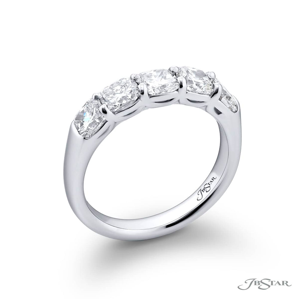 Platinum Cushion-Cut Diamond GIA Certified Band