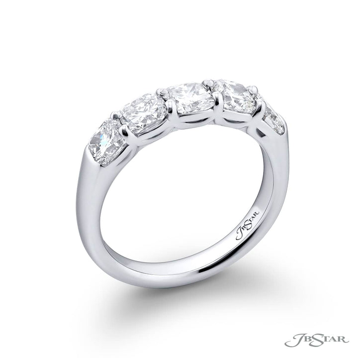 Platinum Cushion-Cut Diamond GIA Certified Band