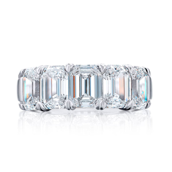 Platinum Emerald-Cut Diamond Single-Row GIA Certified Band