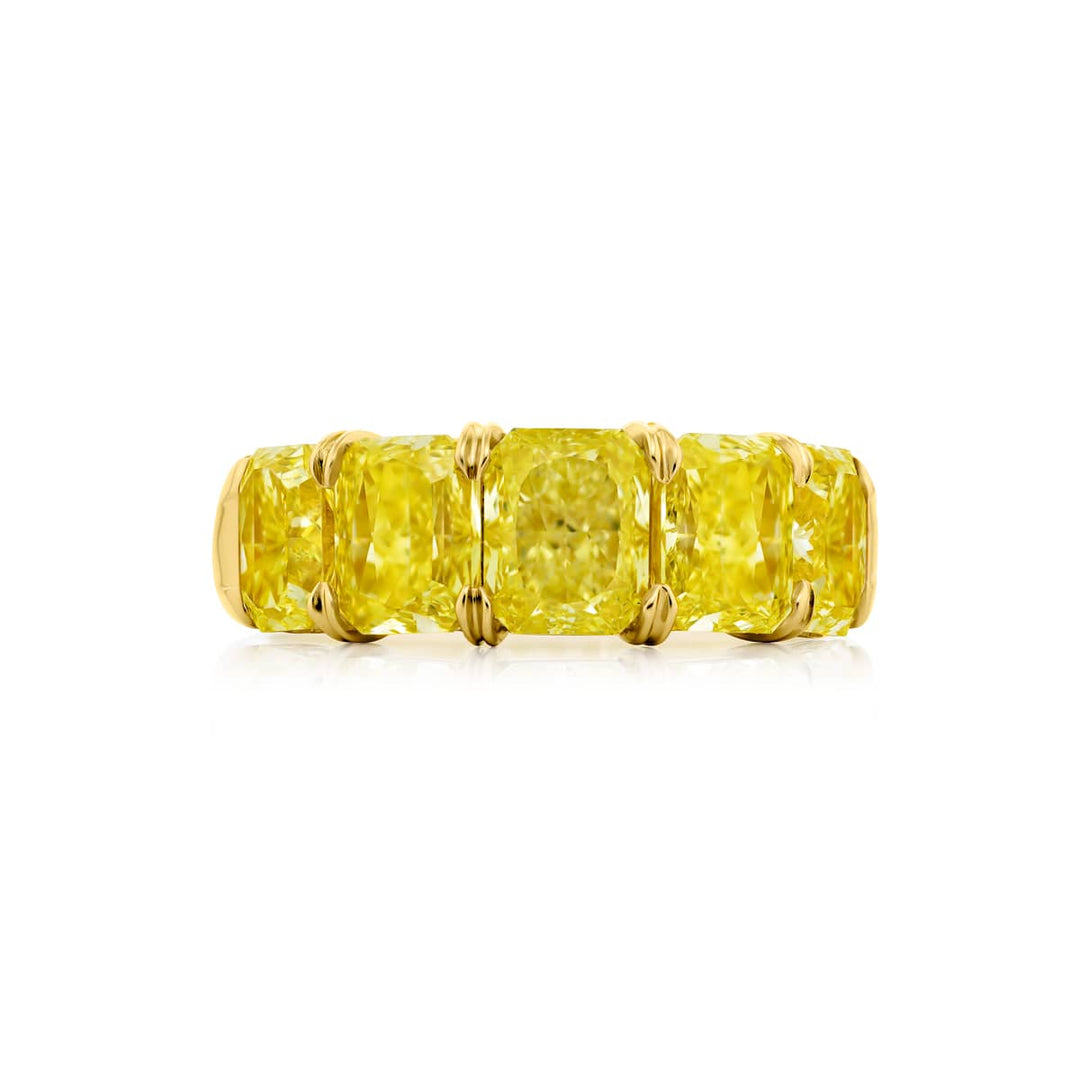 18K Yellow Gold Radiant-Cut Fancy Yellow Diamond Band