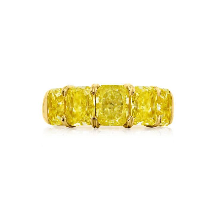 18K Yellow Gold Radiant-Cut Fancy Yellow Diamond Band