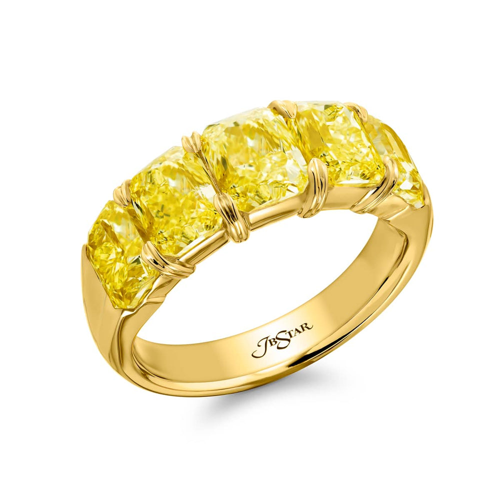 18K Yellow Gold Radiant-Cut Fancy Yellow Diamond Band