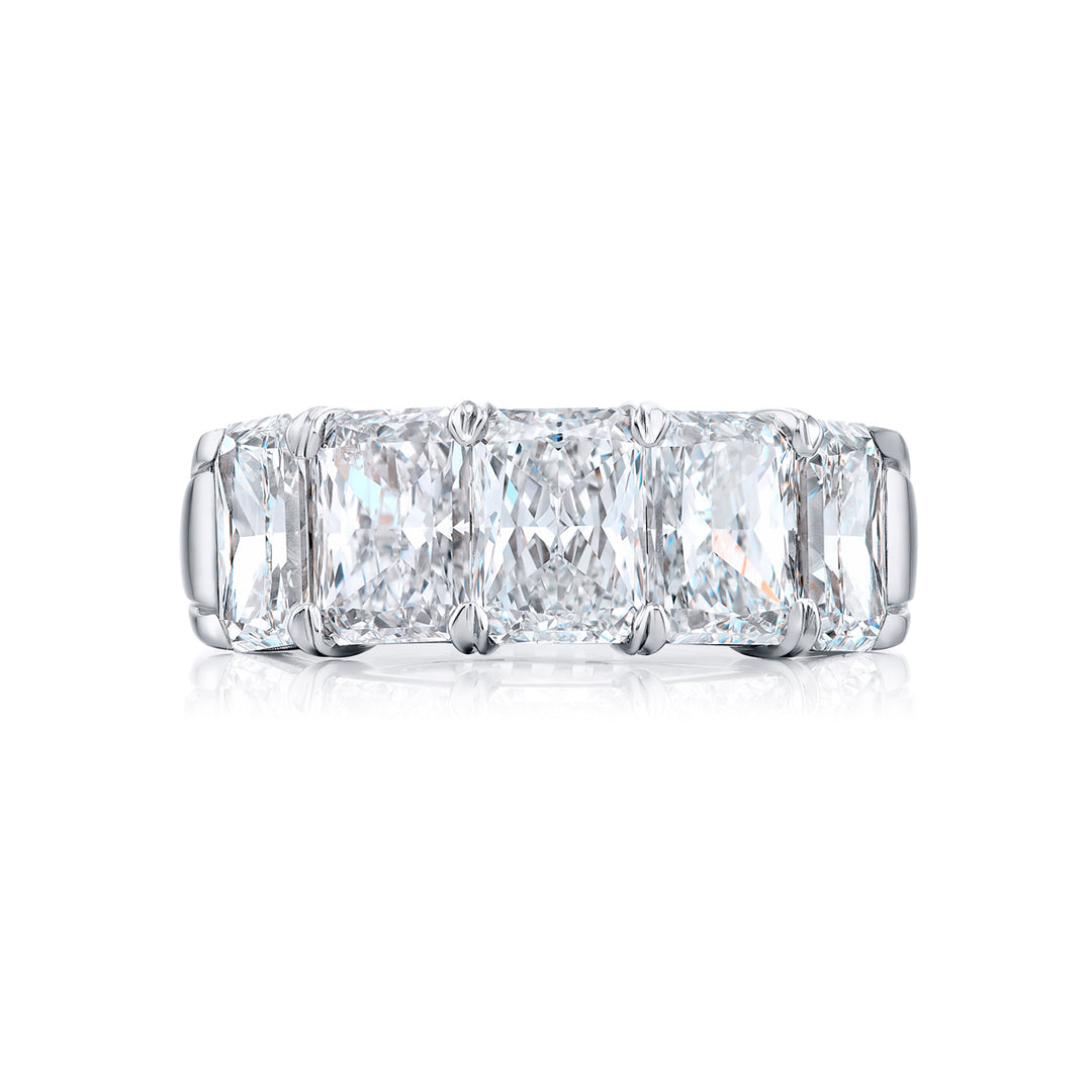 Platinum Radiant-Cut Diamond Certified Band