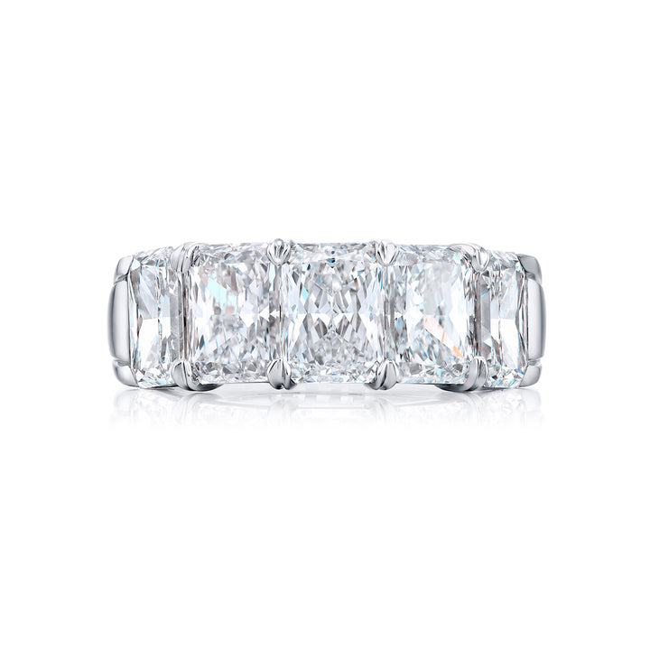 Platinum Radiant-Cut Diamond Certified Band