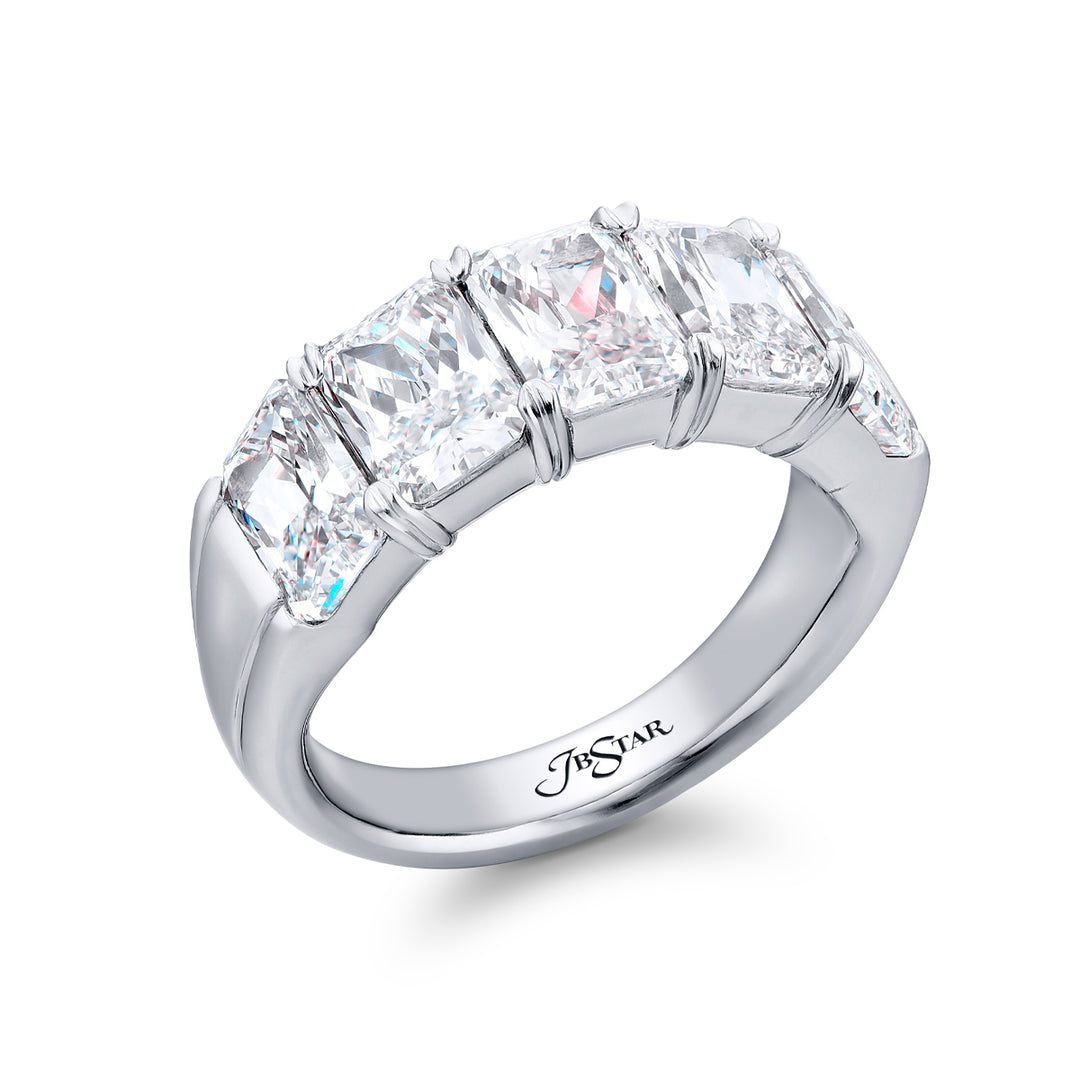 Platinum Radiant-Cut Diamond Certified Band