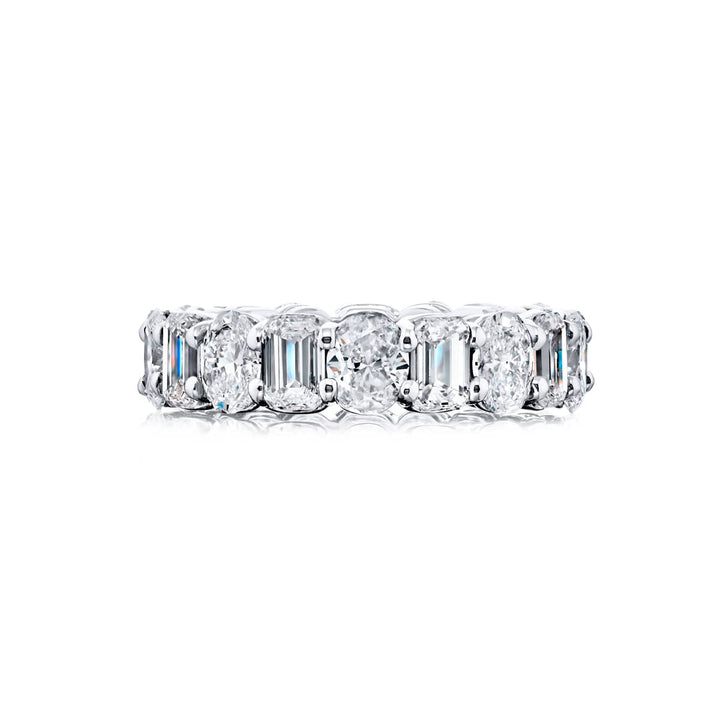 Platinum Emerald-Cut and Oval Diamond Eternity Band