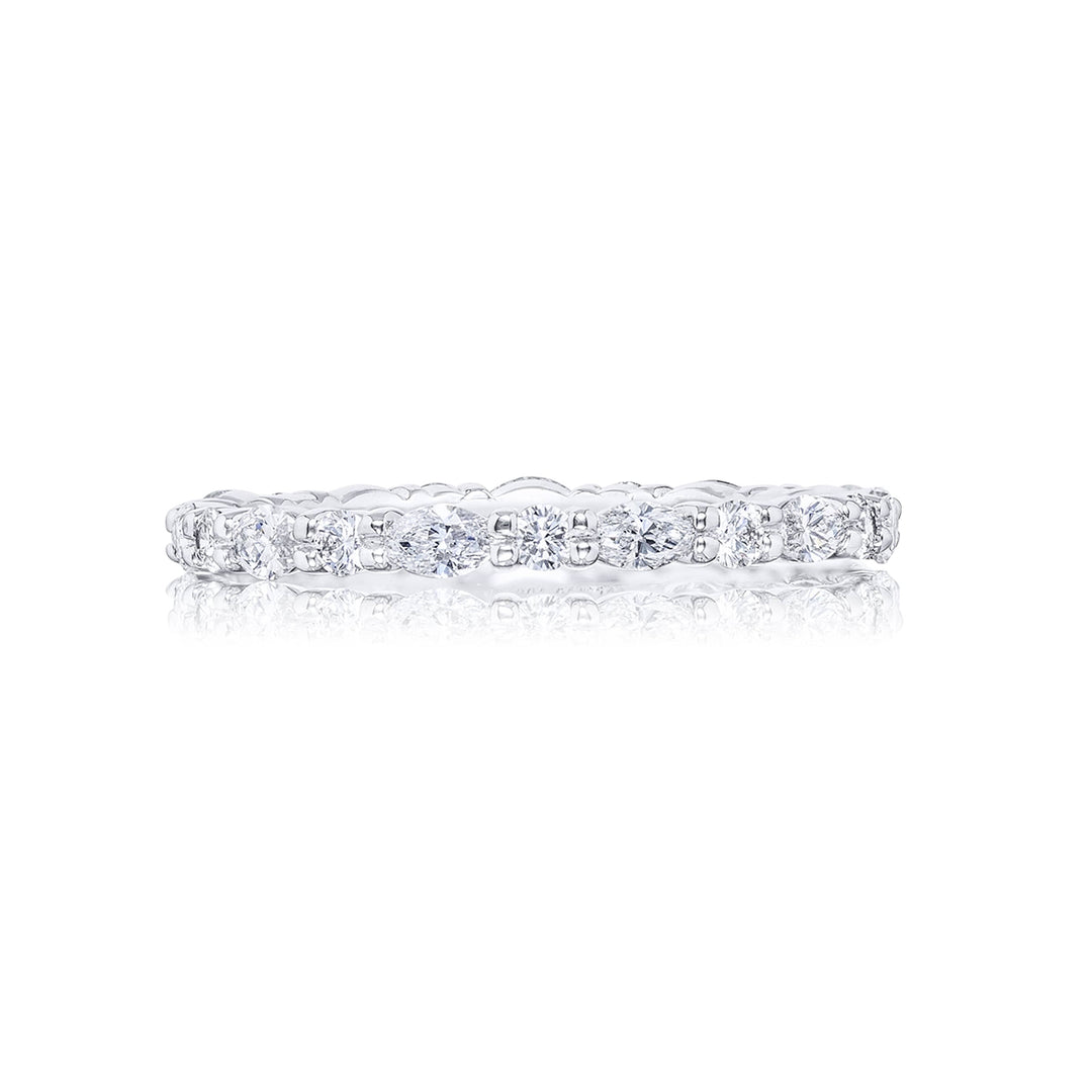 Platinum Round and Marquise Diamond Eternity Band