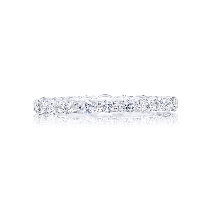 Platinum Round and Marquise Diamond Eternity Band