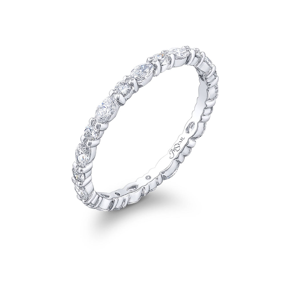 Platinum Round and Marquise Diamond Eternity Band