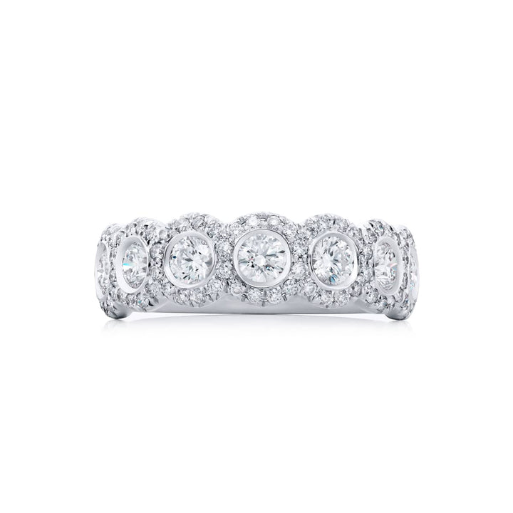 Platinum Round Diamond Bezel Band