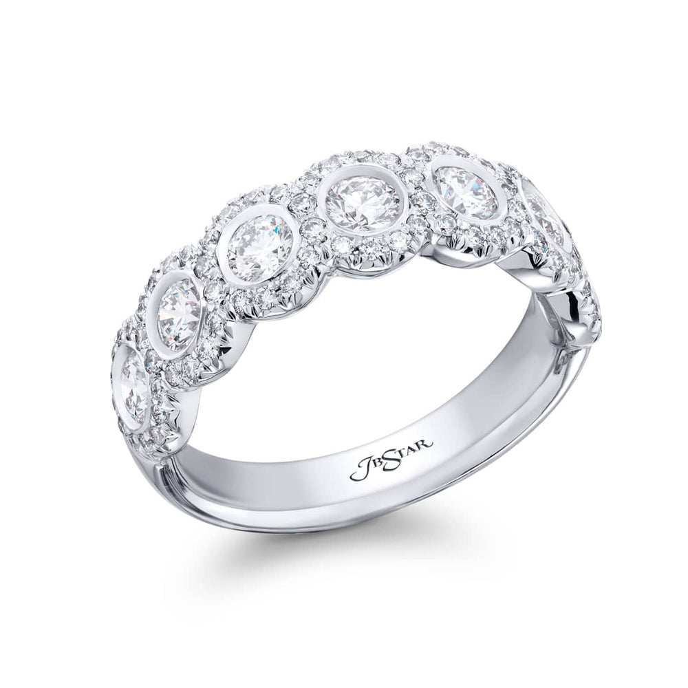 Platinum Round Diamond Bezel Band
