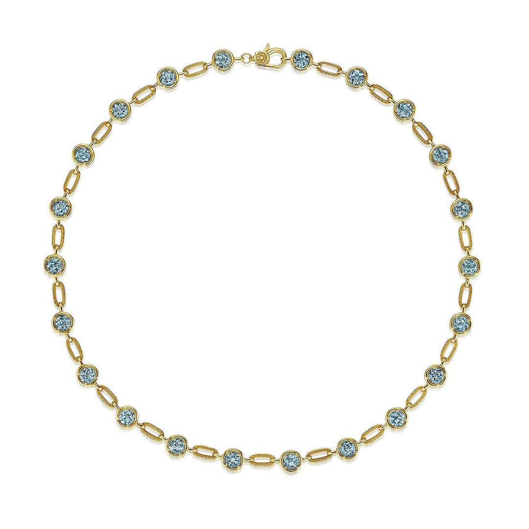 Sky Blue Topaz Link Necklace