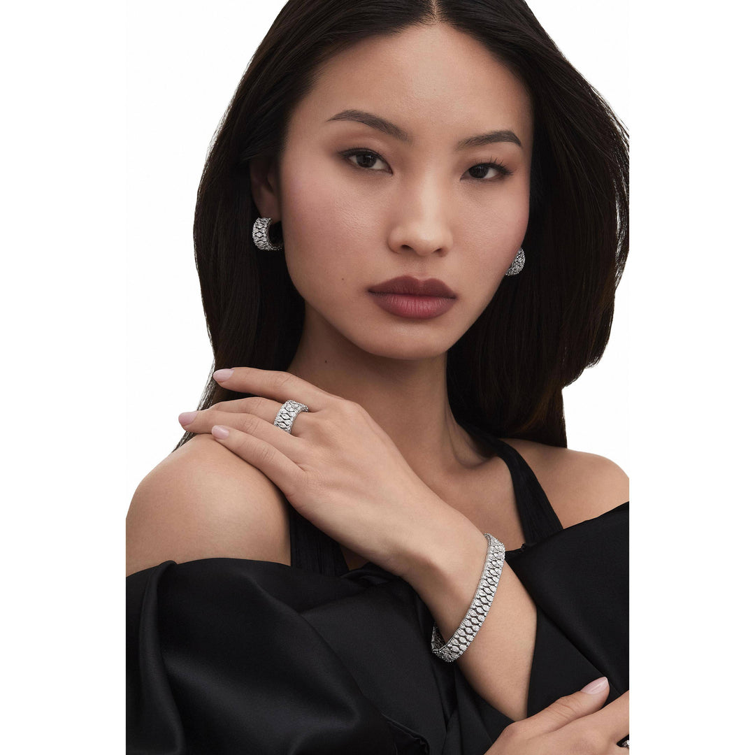 Geometric Tennis Bracelet in Platinum