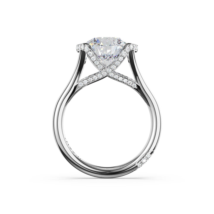 Round East-West Semi Bezel Solitaire Engagement Ring