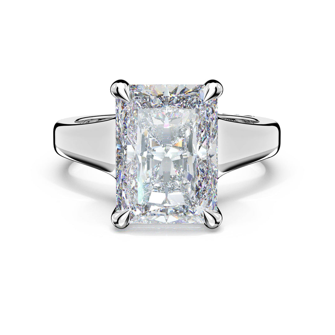 Radiant Wide Band Solitaire Engagement Ring