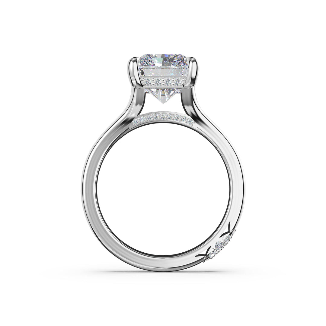 Radiant Wide Band Solitaire Engagement Ring