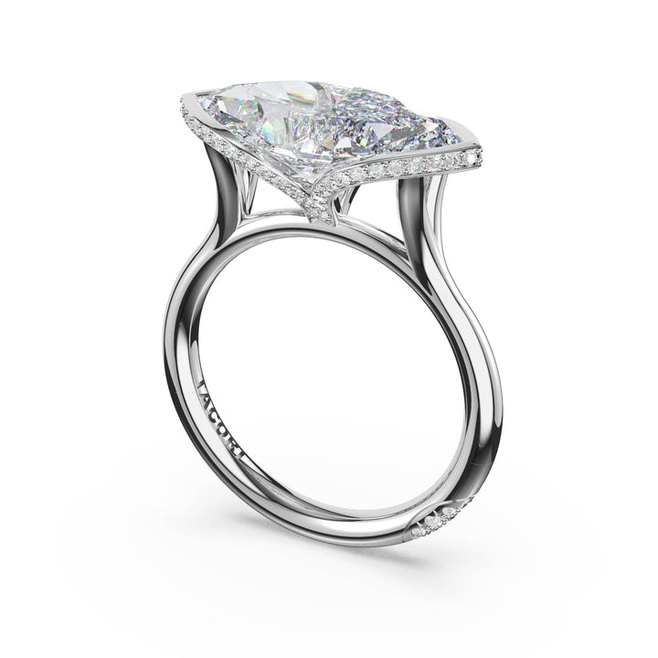 Marquise East-West Semi Bezel Solitaire Engagement Ring