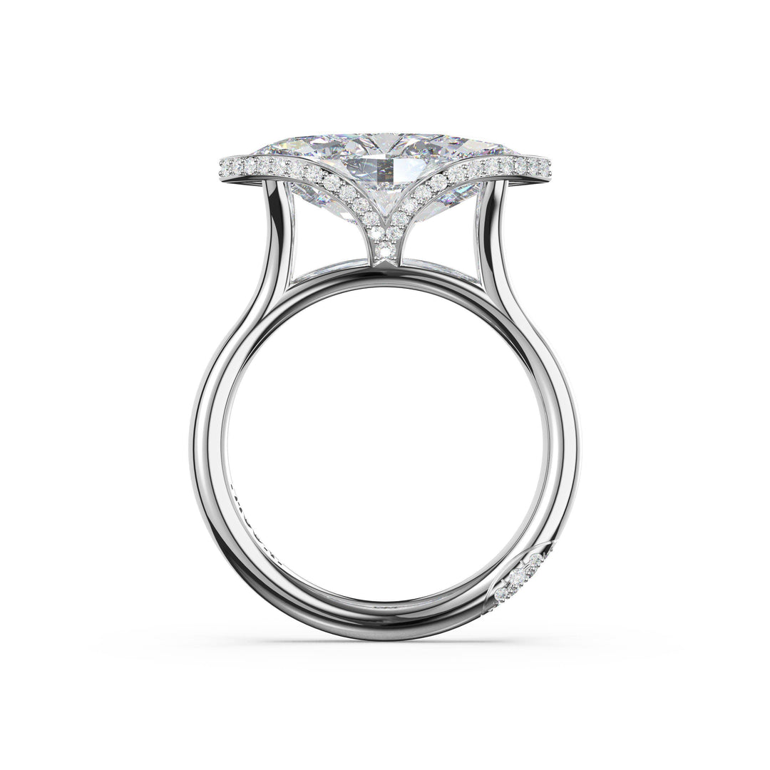 Marquise East-West Semi Bezel Solitaire Engagement Ring
