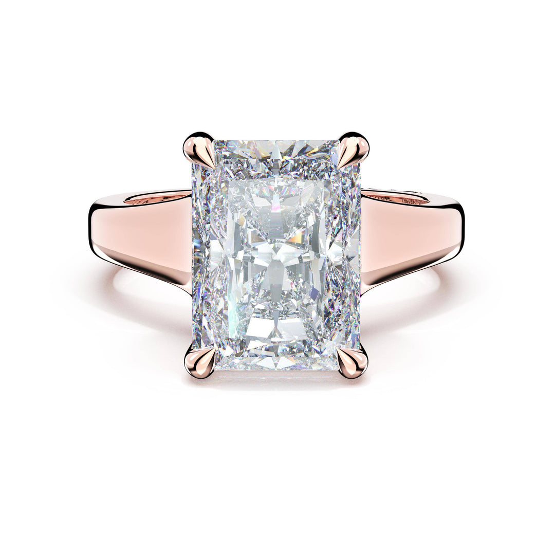 Radiant Wide Band Solitaire Engagement Ring in 18kt Rose Gold