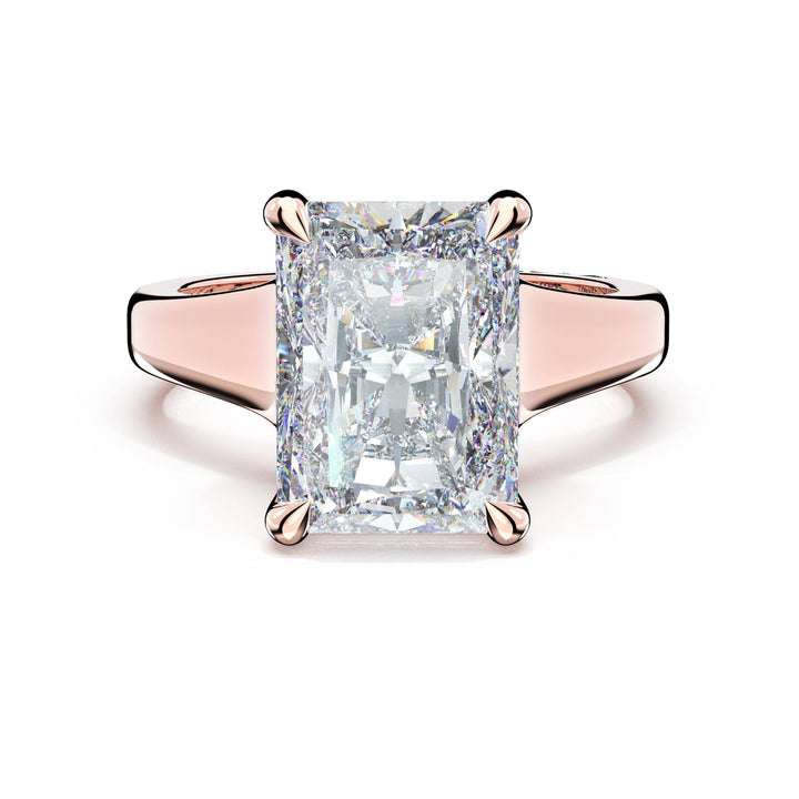 Radiant Wide Band Solitaire Engagement Ring in 18kt Rose Gold
