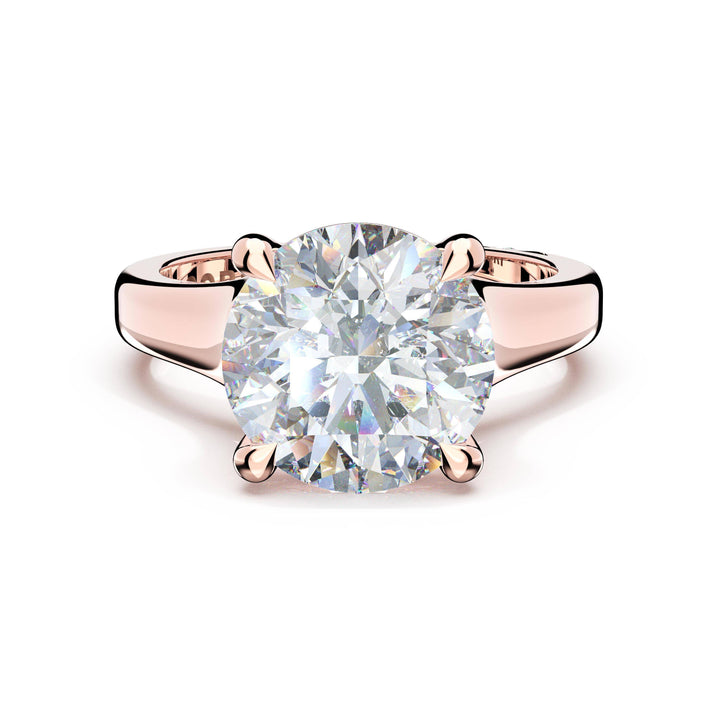 Round Wide Band Solitaire Engagement Ring in 18kt Rose Gold
