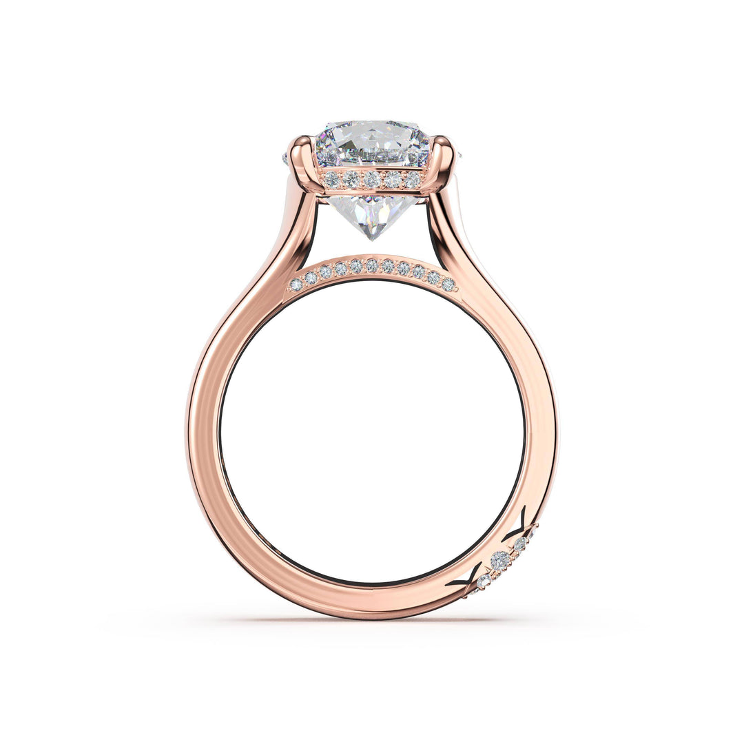 Round Wide Band Solitaire Engagement Ring in 18kt Rose Gold