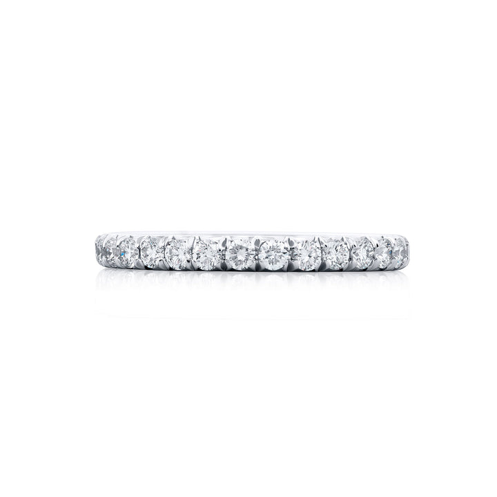 Platinum Round Diamond Cut Down Band