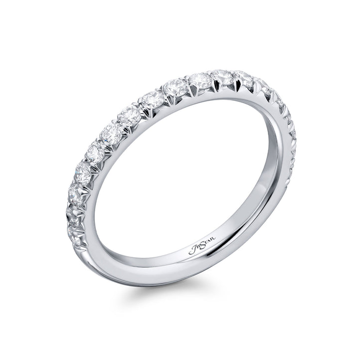 Platinum Round Diamond Cut Down Band
