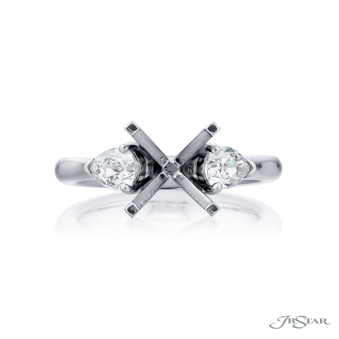 Platinum Pear-Shaped Diamond Semi-Mount
