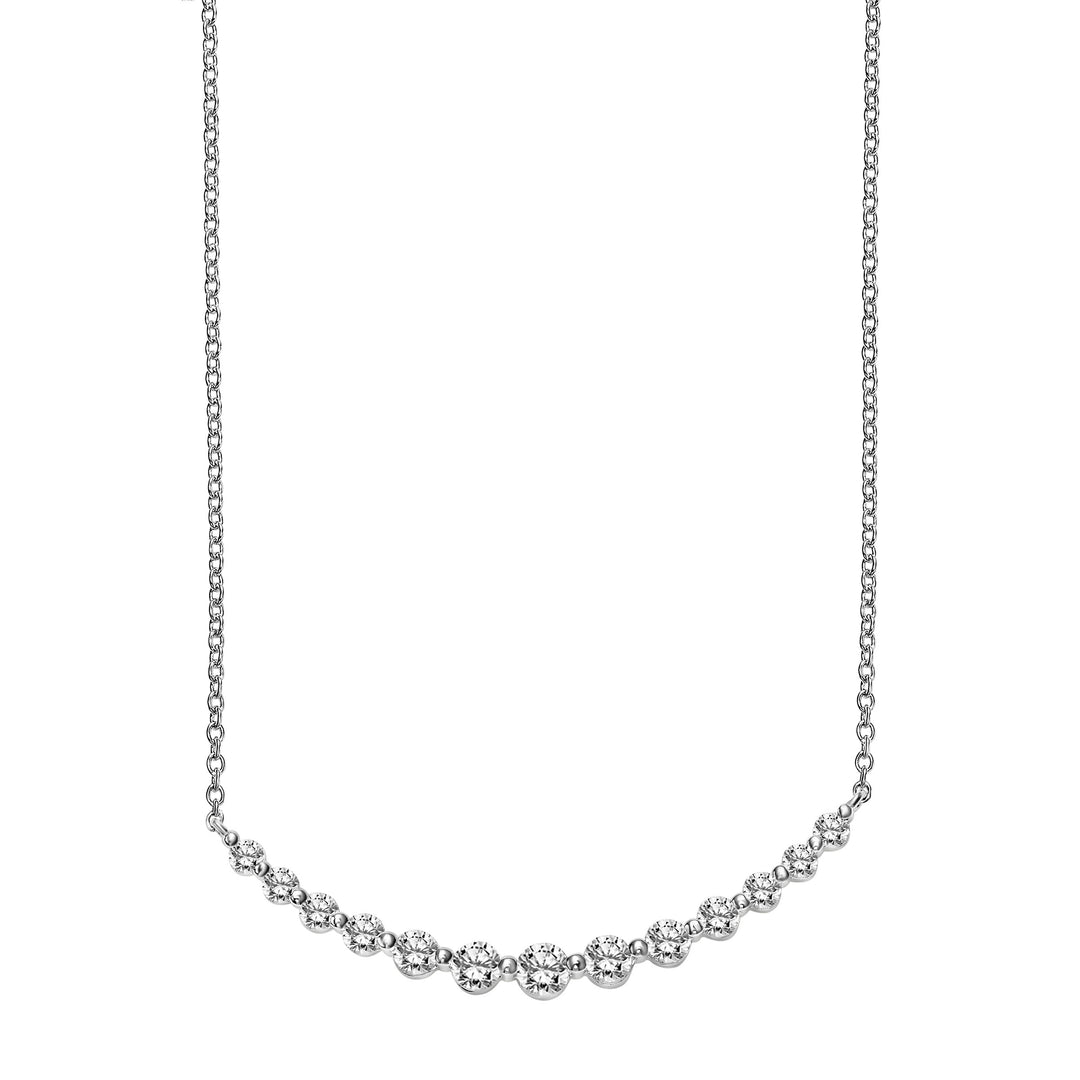 Shooting Star Collection Lab-Grown Shared Prong Diamond Necklace with Adjustable Cable Chain (16-18) and Lobster Clasp
