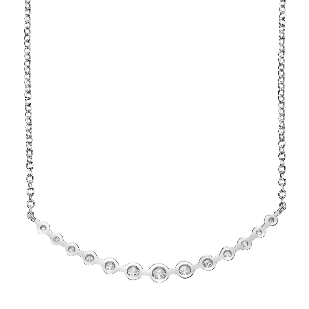 Shooting Star Collection Lab-Grown Shared Prong Diamond Necklace with Adjustable Cable Chain (16-18) and Lobster Clasp