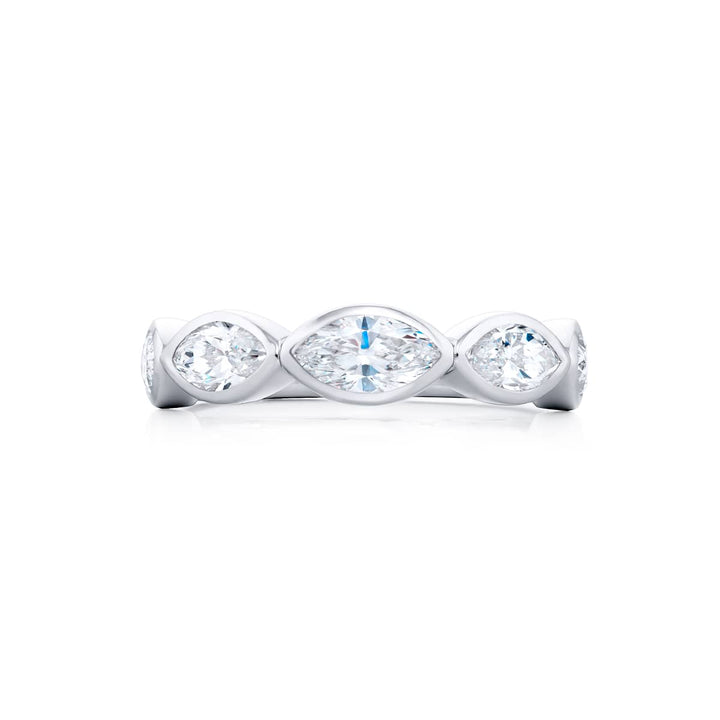 Platinum Marquise East-West Diamond Band
