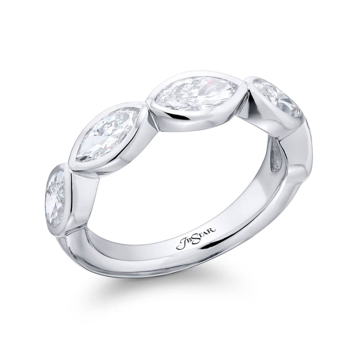 Platinum Marquise East-West Diamond Band
