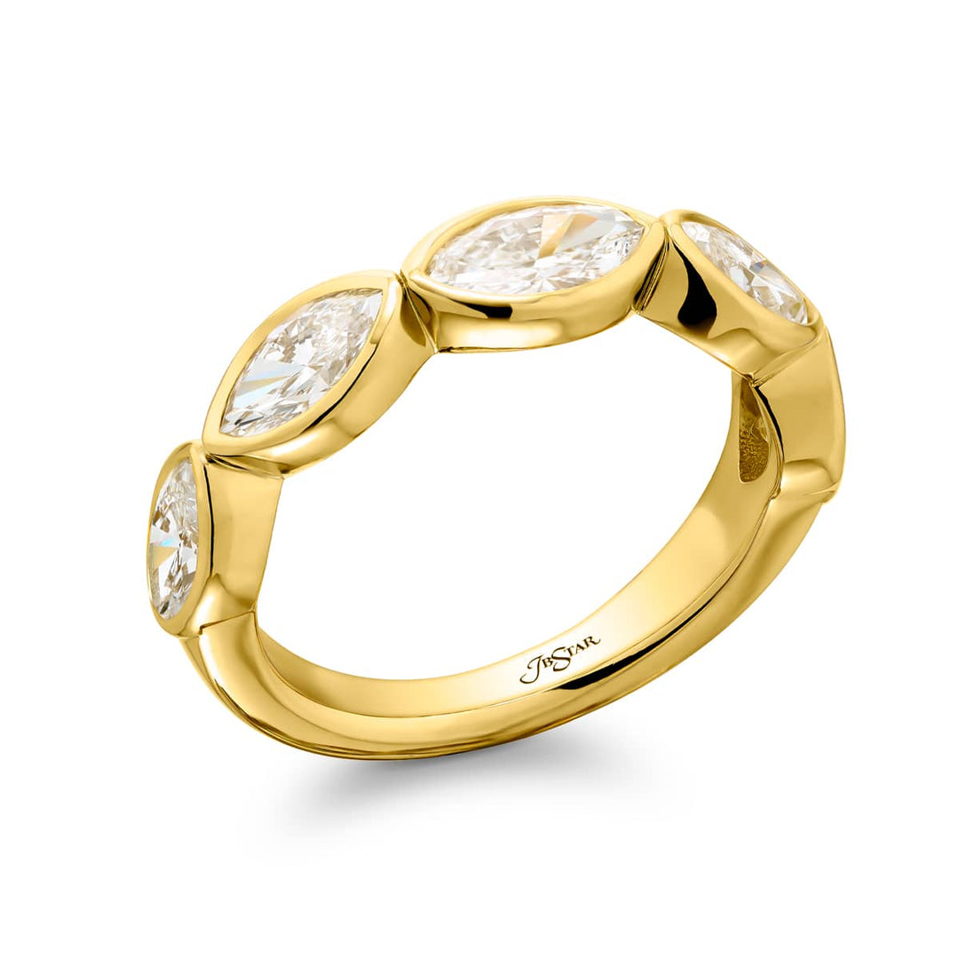 18K Yellow Gold Marquise East-West Diamond Band