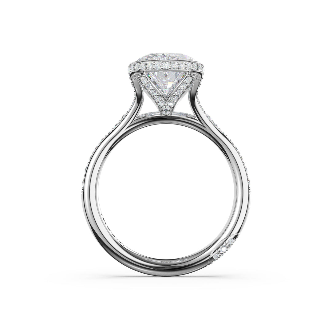 Oval North/South Semi-Bezel Pavé-Intense Ring
