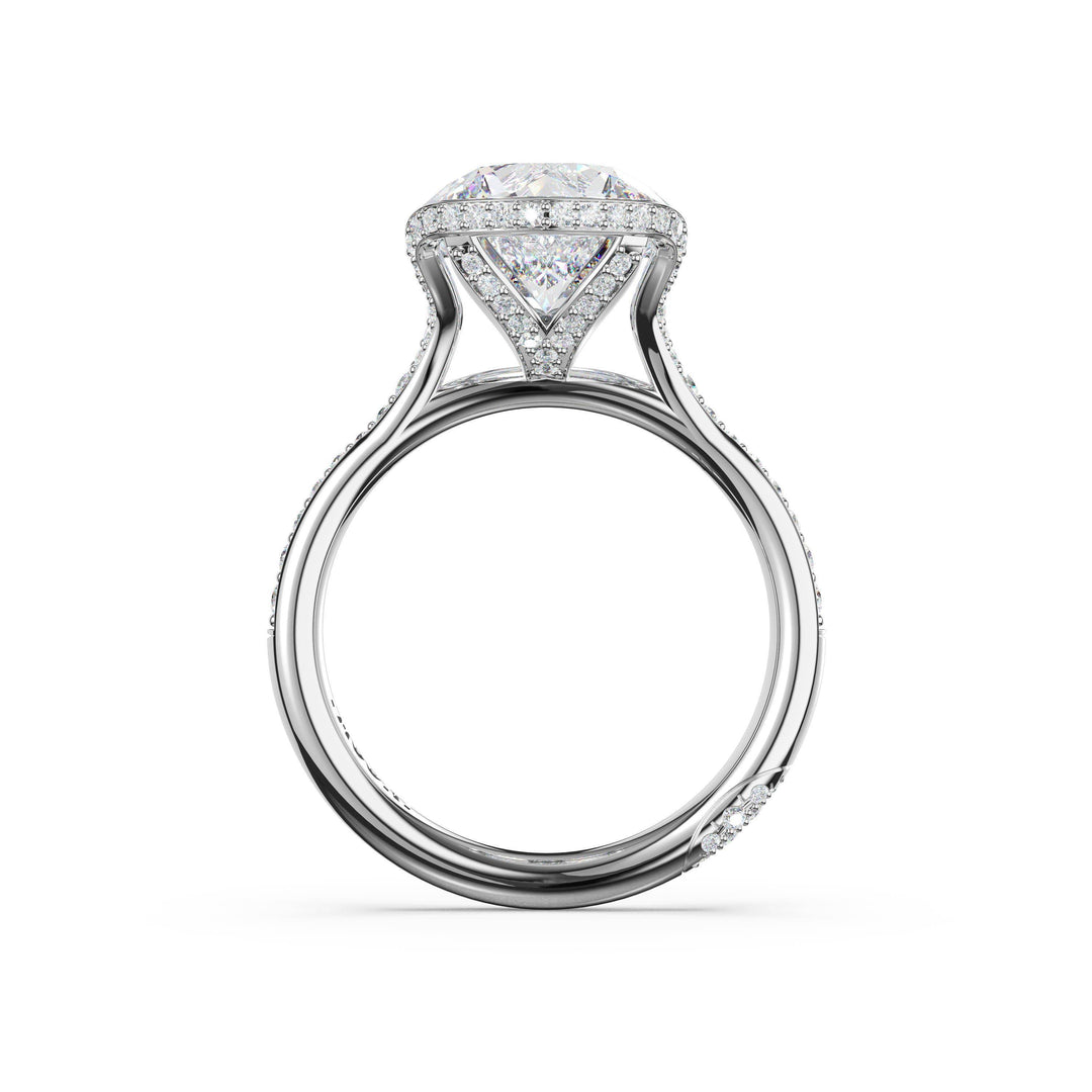 Round North/South Semi-Bezel Pavé-Intense Ring