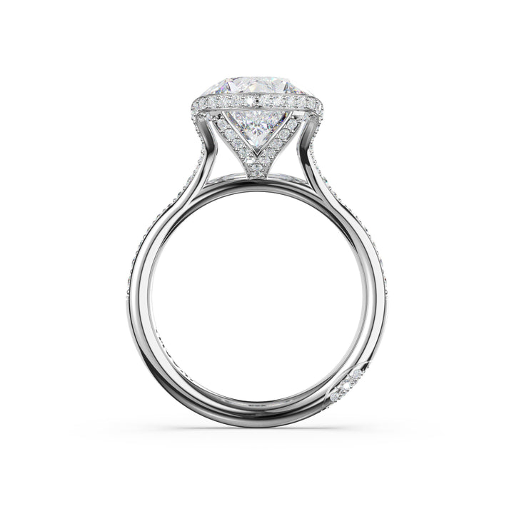 Round North/South Semi-Bezel Pavé-Intense Ring