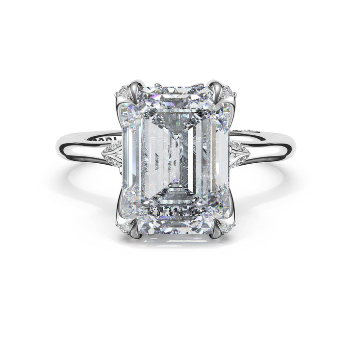 Radiant Petal-Crown Pavé Accent Solitaire