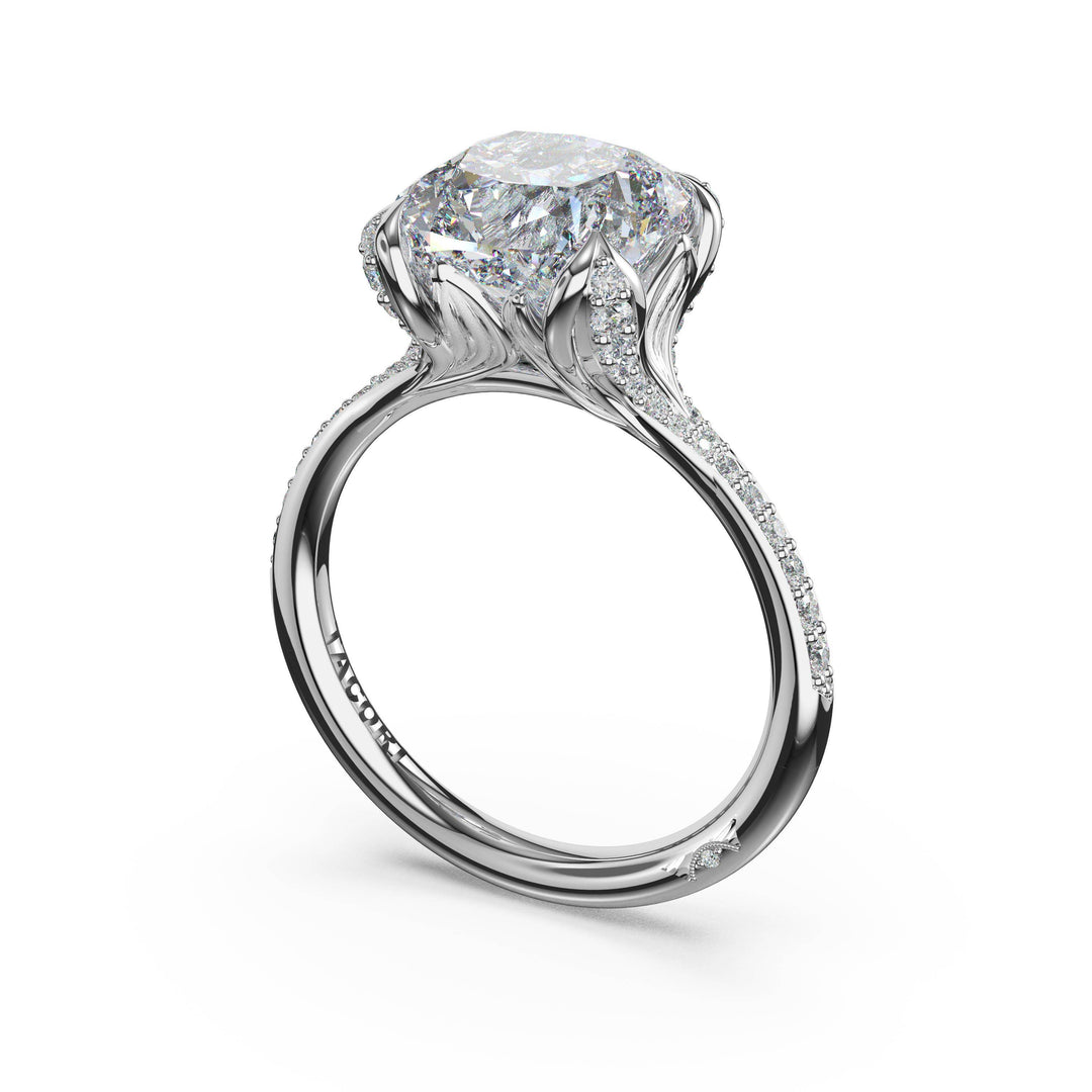 Cushion Petal-Crown Pavé Intense Solitaire