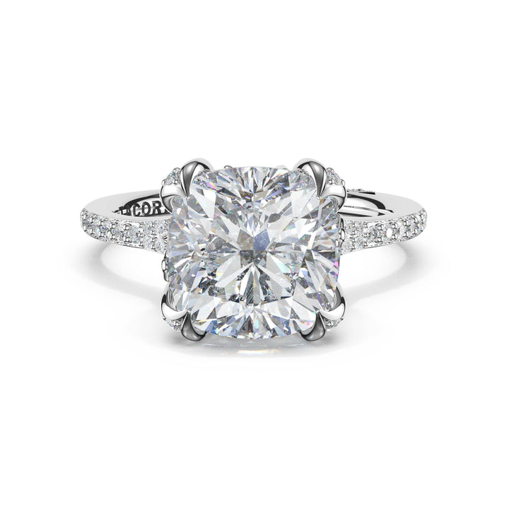 Cushion Petal-Crown Pavé Intense Solitaire