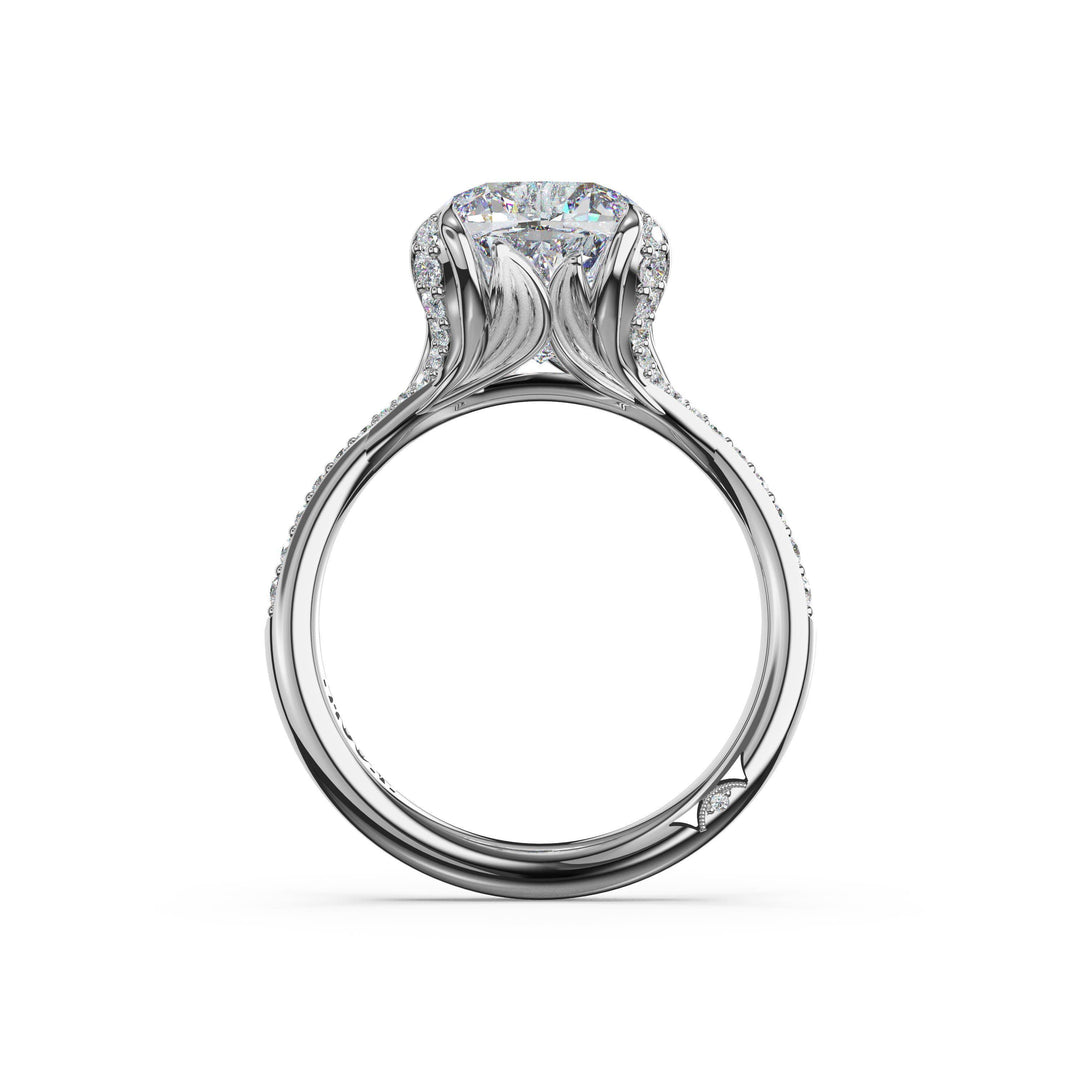 Cushion Petal-Crown Pavé Intense Solitaire