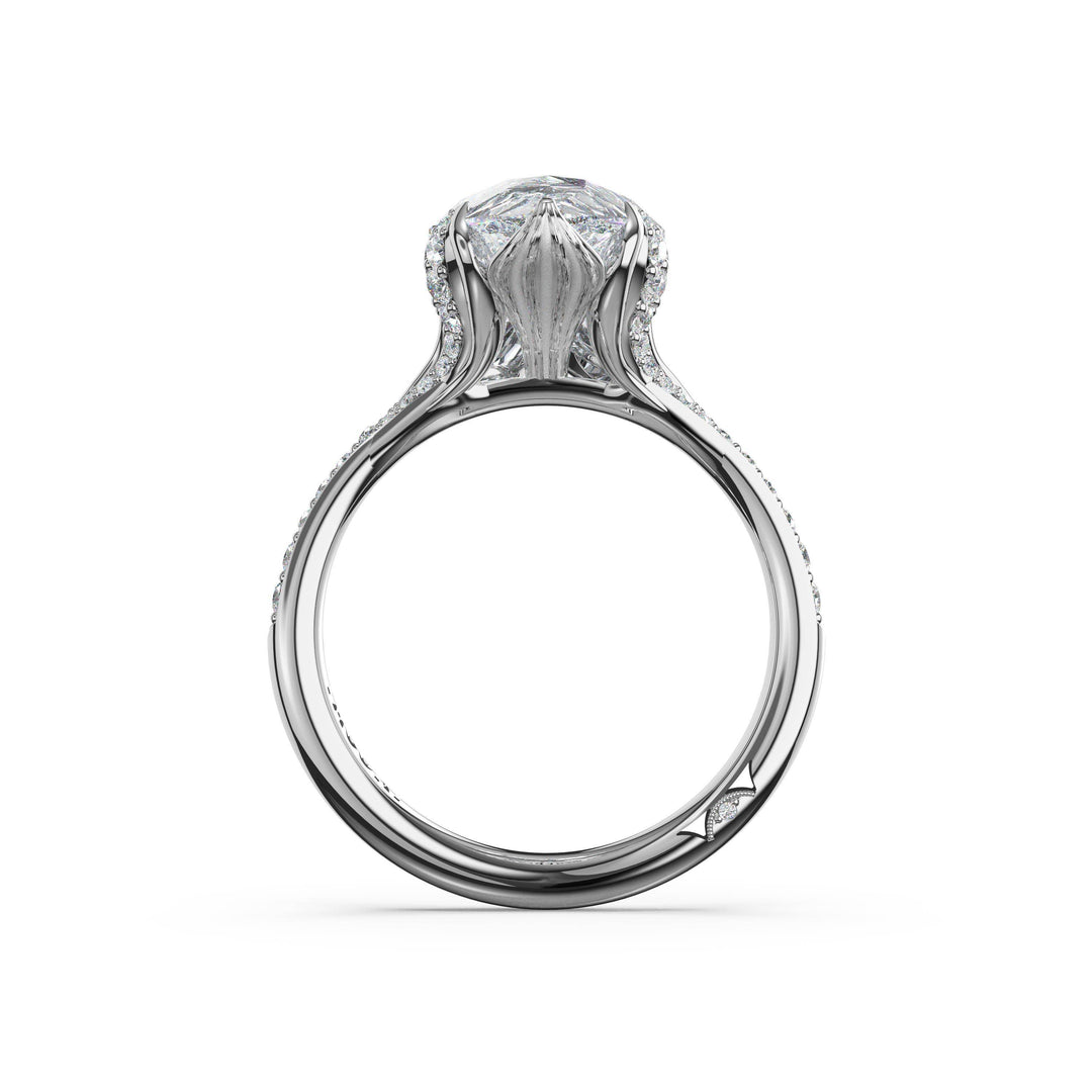 Pear Petal-Crown Pavé Intense Solitaire