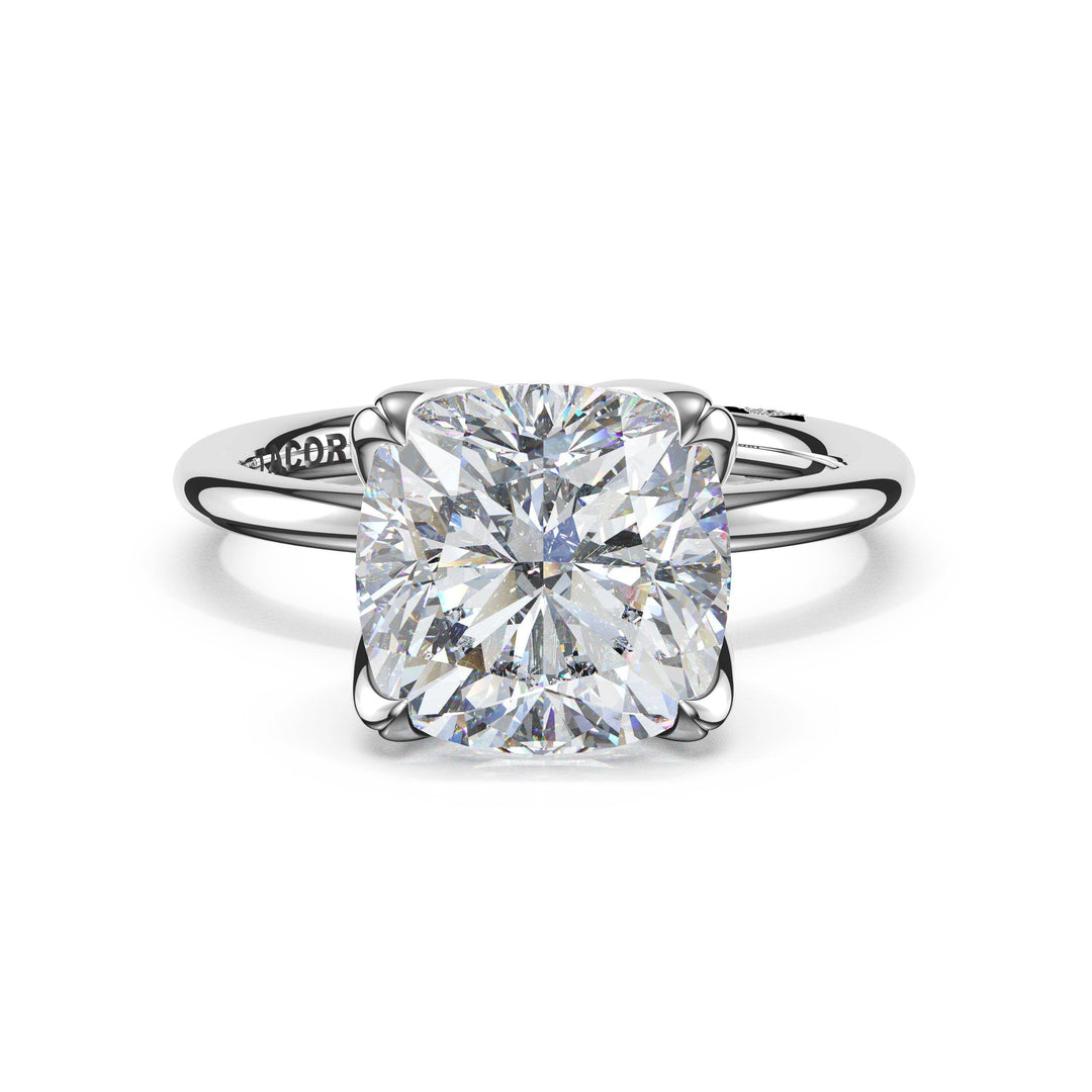 Cushion Sculpted Petal-Prong Solitaire